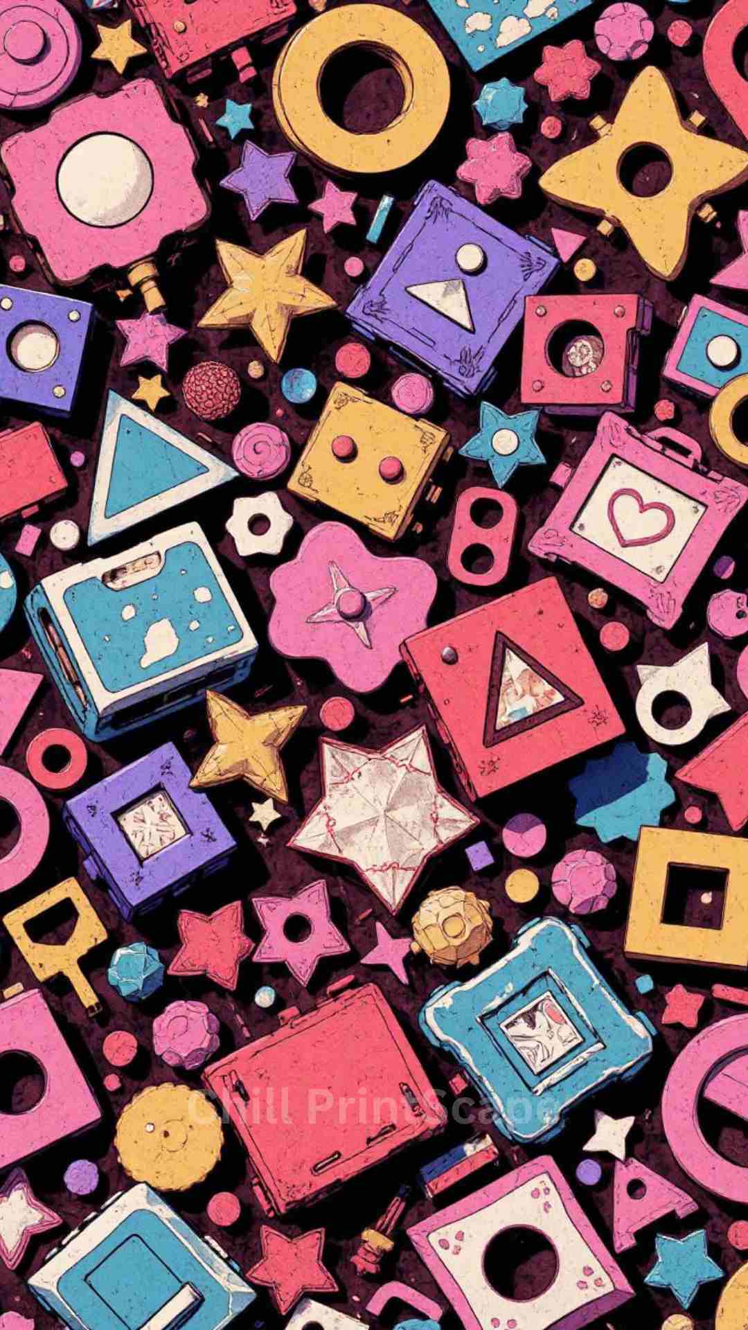 3D Shapes Anime Style | HD Digital Wallpaper