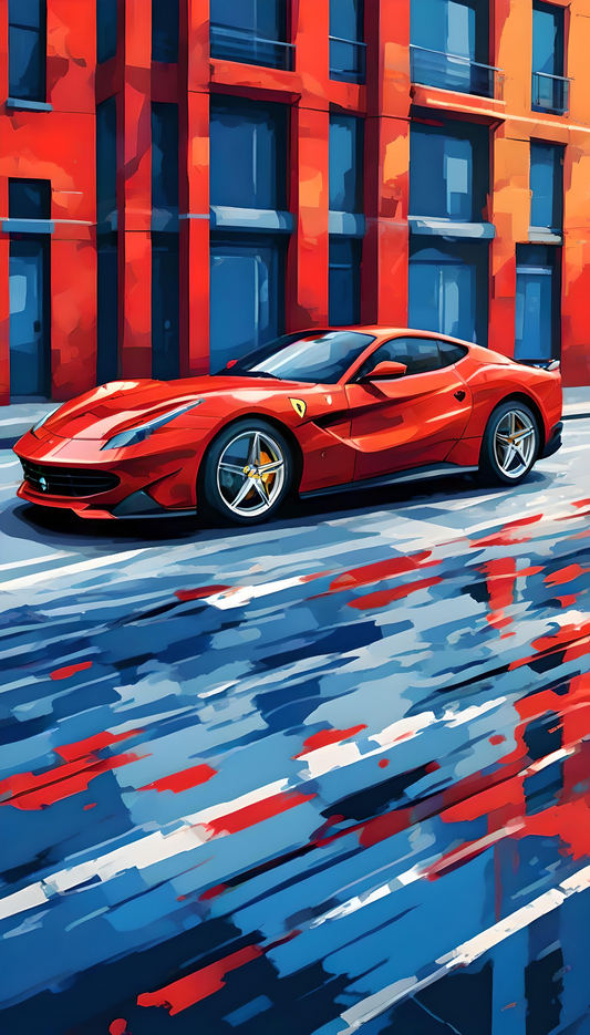Urban Elegance: Red Racer - Free HD Digital Wallpaper