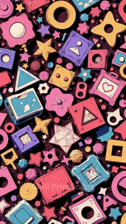 3D Shapes Anime Style | HD Digital Wallpaper