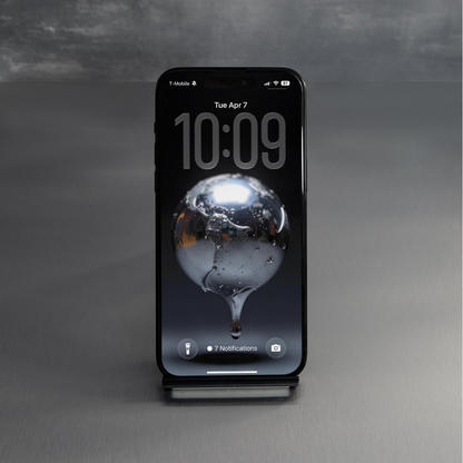 Smartphone with a unique screen design on a gray background