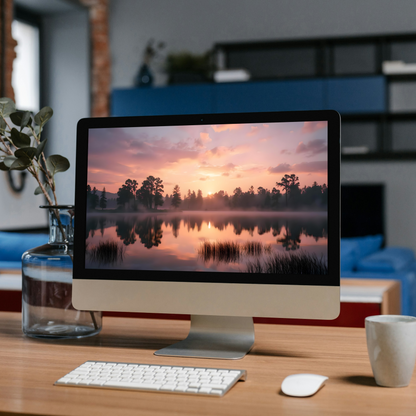 Sunrise at the lake | Free Digital Desktop Wallpaper