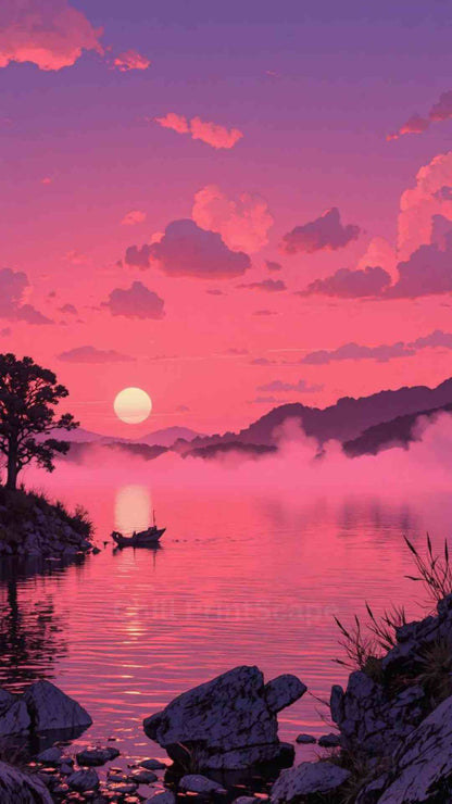 Mist on a Fantasy Lake | HD Digital Wallpaper