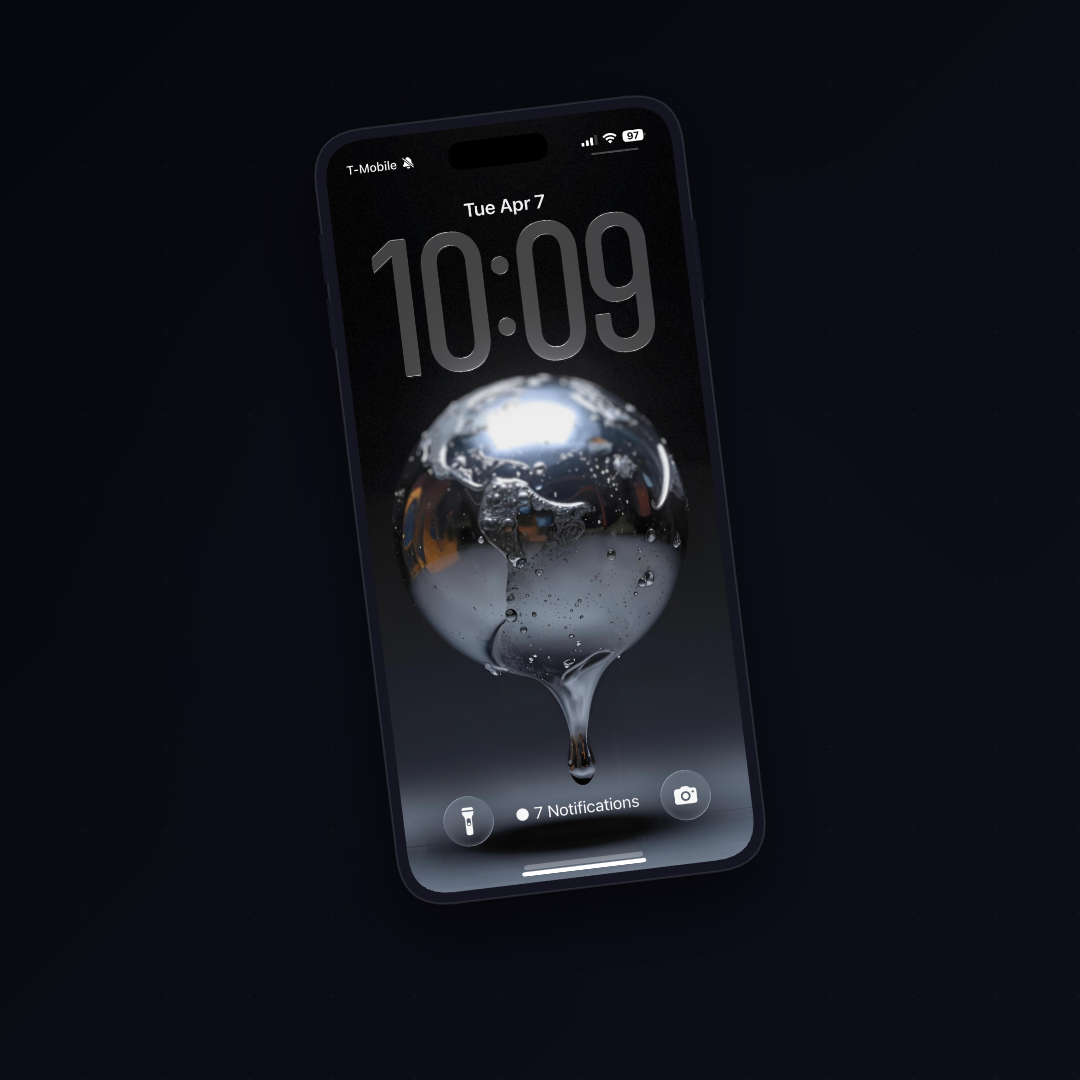 Smartphone with a unique app icon on a black background