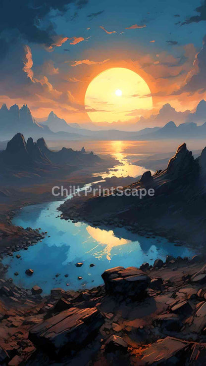 Outer Space Sunset | Free HD Digital Wallpaper