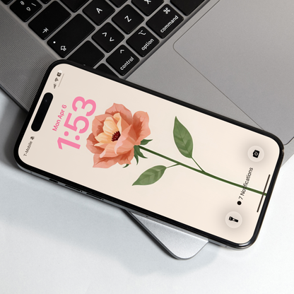 Peach Bloom — Minimalist Floral HD Wallpaper